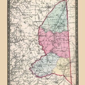 Carte 1866 du comté de Caroline, Maryland