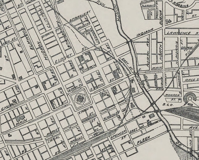1921 Map of Newark Ohio - Etsy