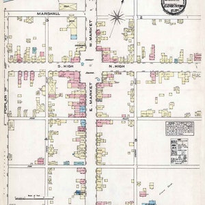 1884 Stadtplan von Elizabethtown, Lancaster County, Pennsylvania