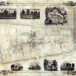 1852 Map of Princeton Mercer County New Jersey