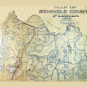 Kaart uit 1925 van Seminol County, Florida
