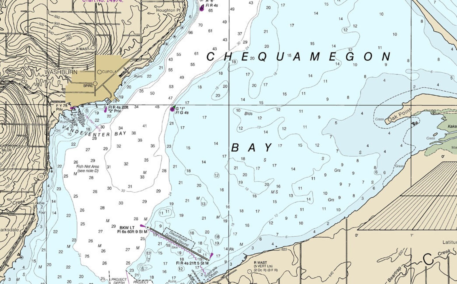 2014 Nautical Map of Apostle Islands Lake Superior Etsy