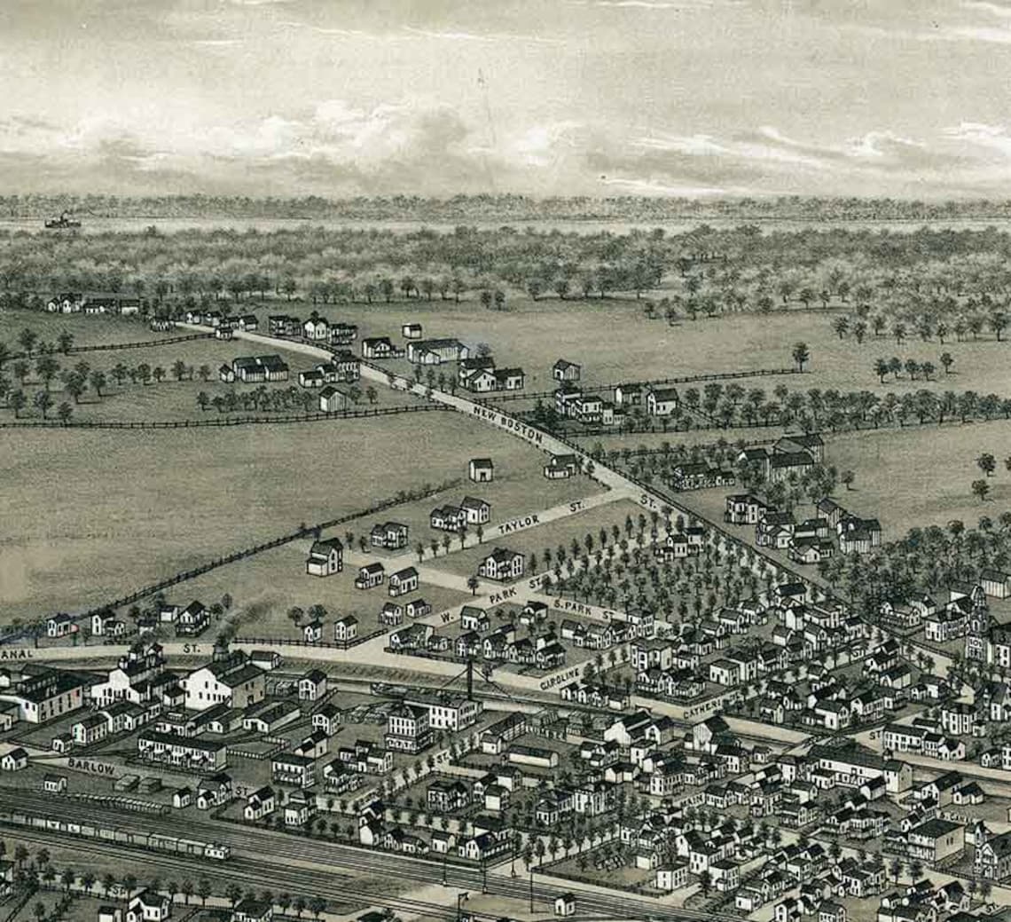 1885 Panoramic Map of Canastota New York Etsy