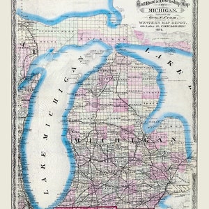 1875-Karte von Michigian