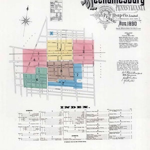 1890 Stadtplan von Mechanicsburg, Cumberland County, Pennsylvania