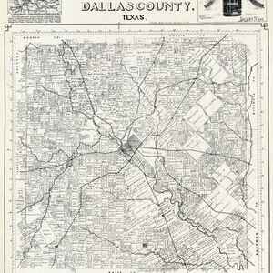 1886 Map of Dallas County Texas