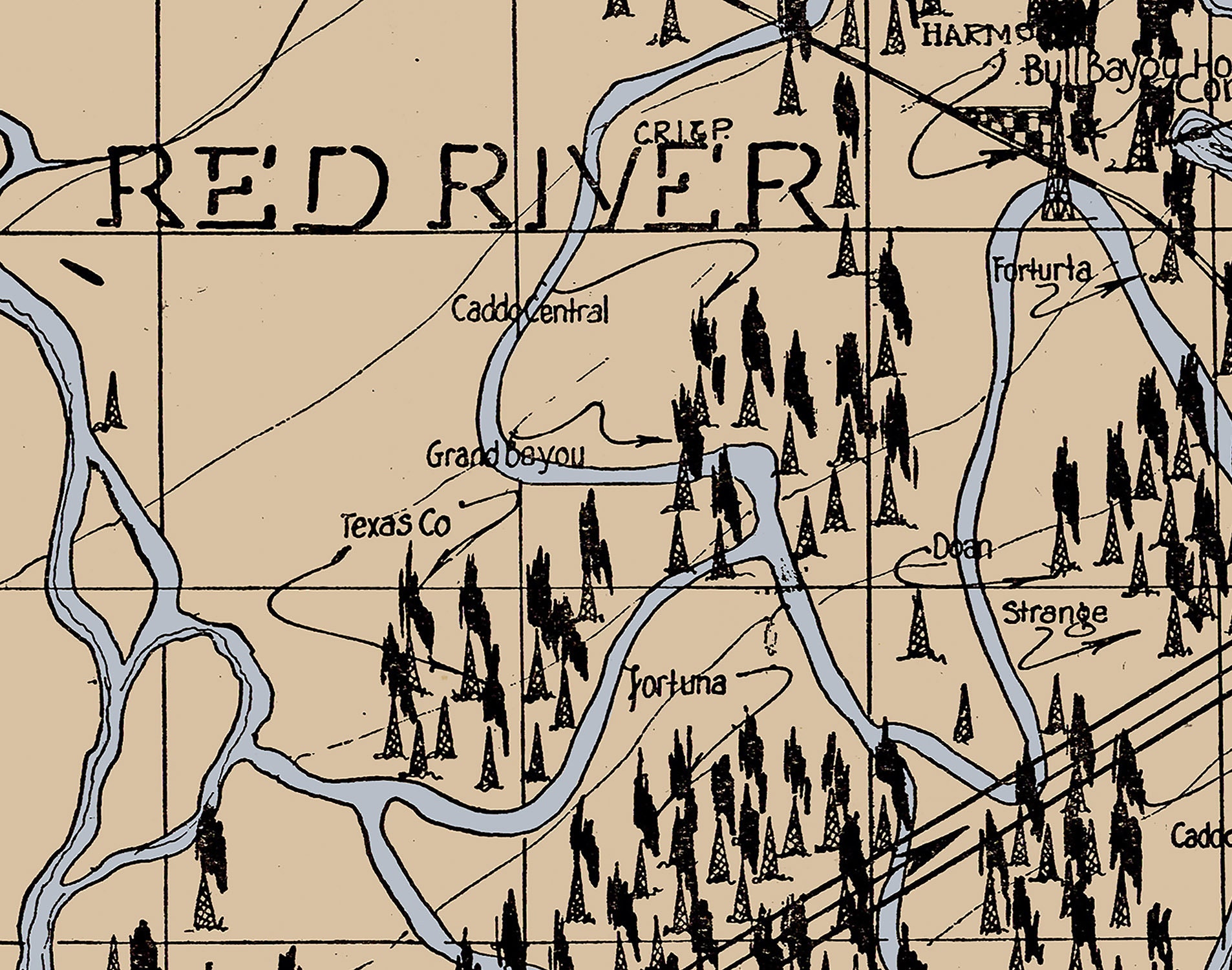 1920 Map of the Red River Bull Bayou Oil Field Louisiana Etsy Israel