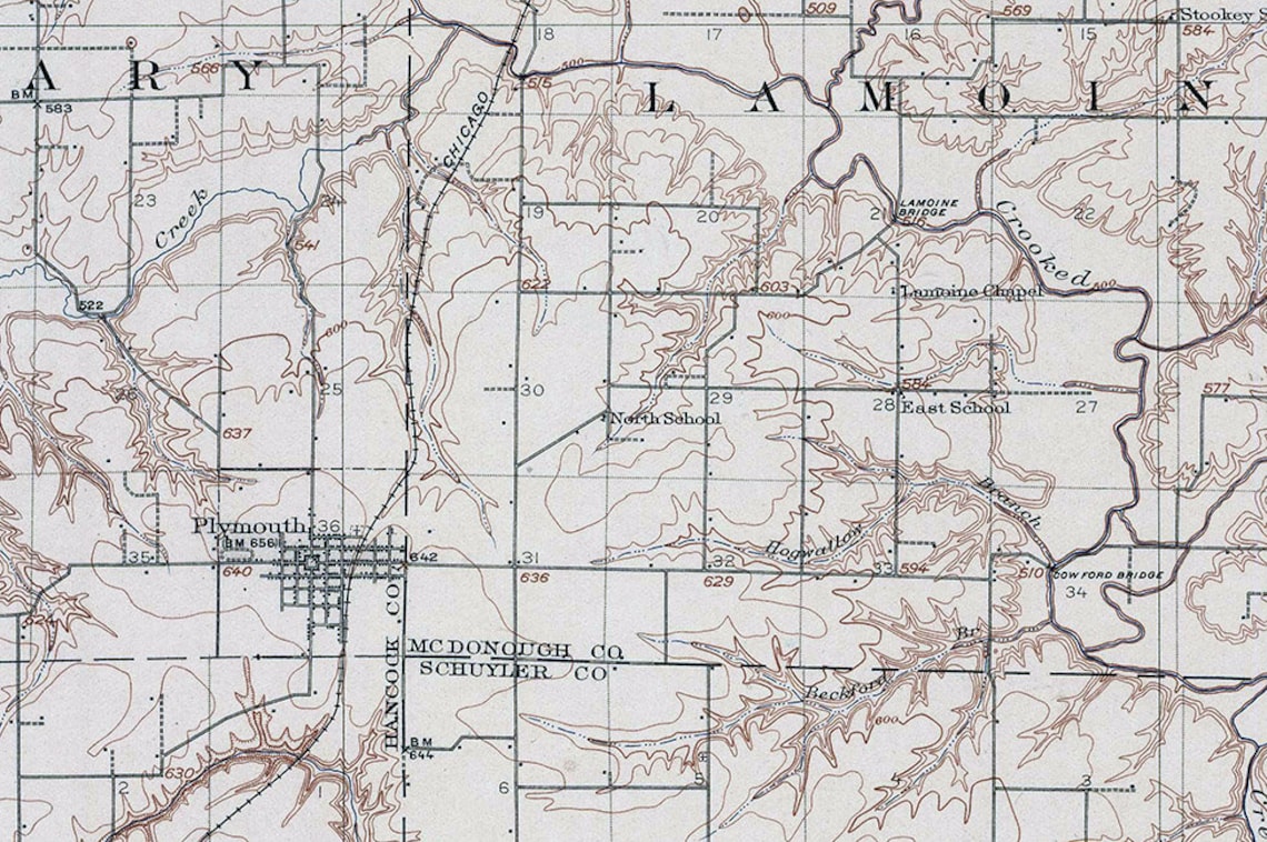 1916 Topo Map of Colchester Quadrangle Illinois Etsy UK