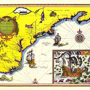 16th Century Landkarte von Virginia America