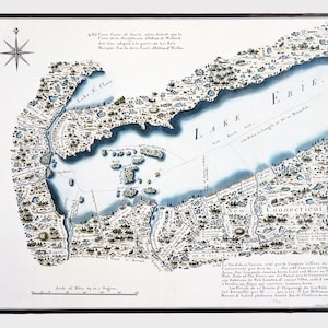 Kaart van Lake Erie uit 1786