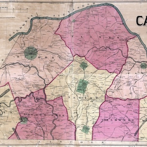 1886 Map of Catawba County North Carolina