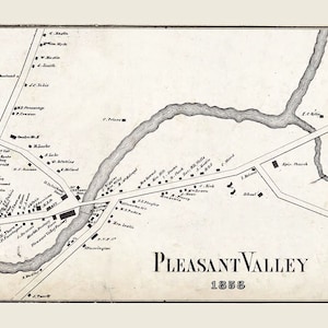 Stadsplattegrond uit 1858 van Pleasant Valley Dutchess County New York