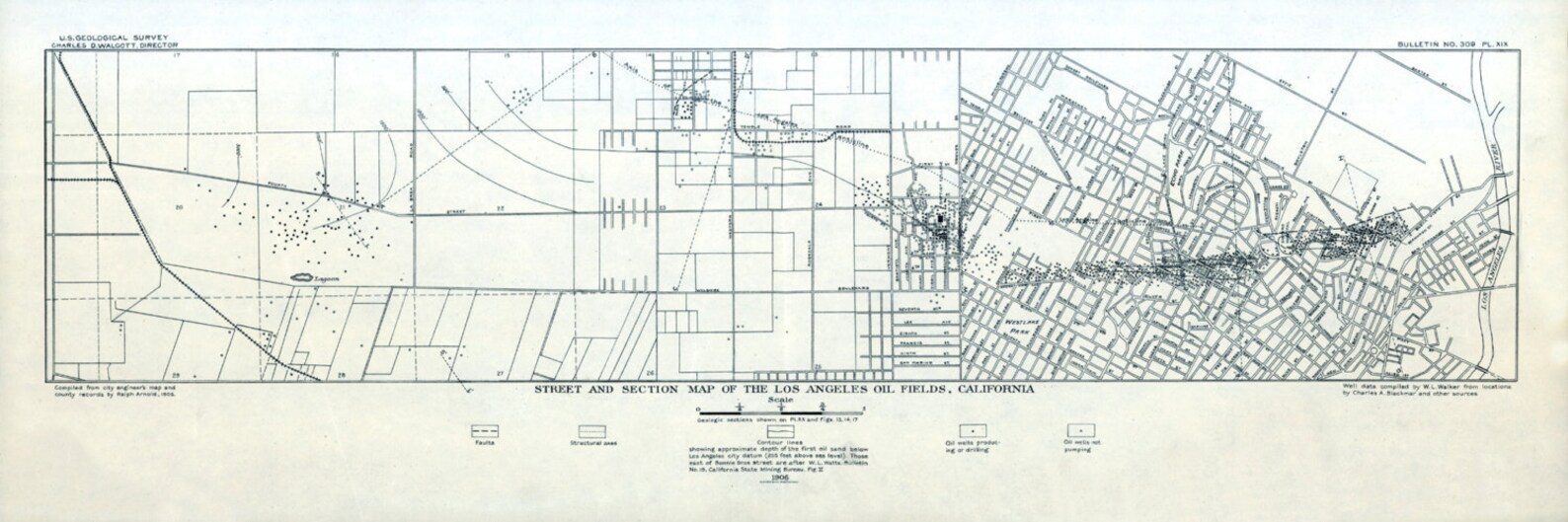 1906 Map of Los Angeles Oil Fields California | Etsy