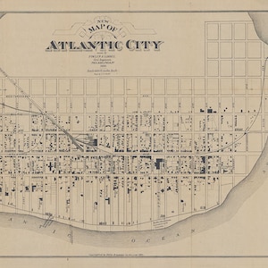 1880 Plan d&#39;Atlantic City, New Jersey