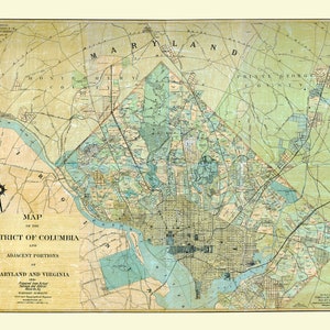 Carte 1891 de Washington DC