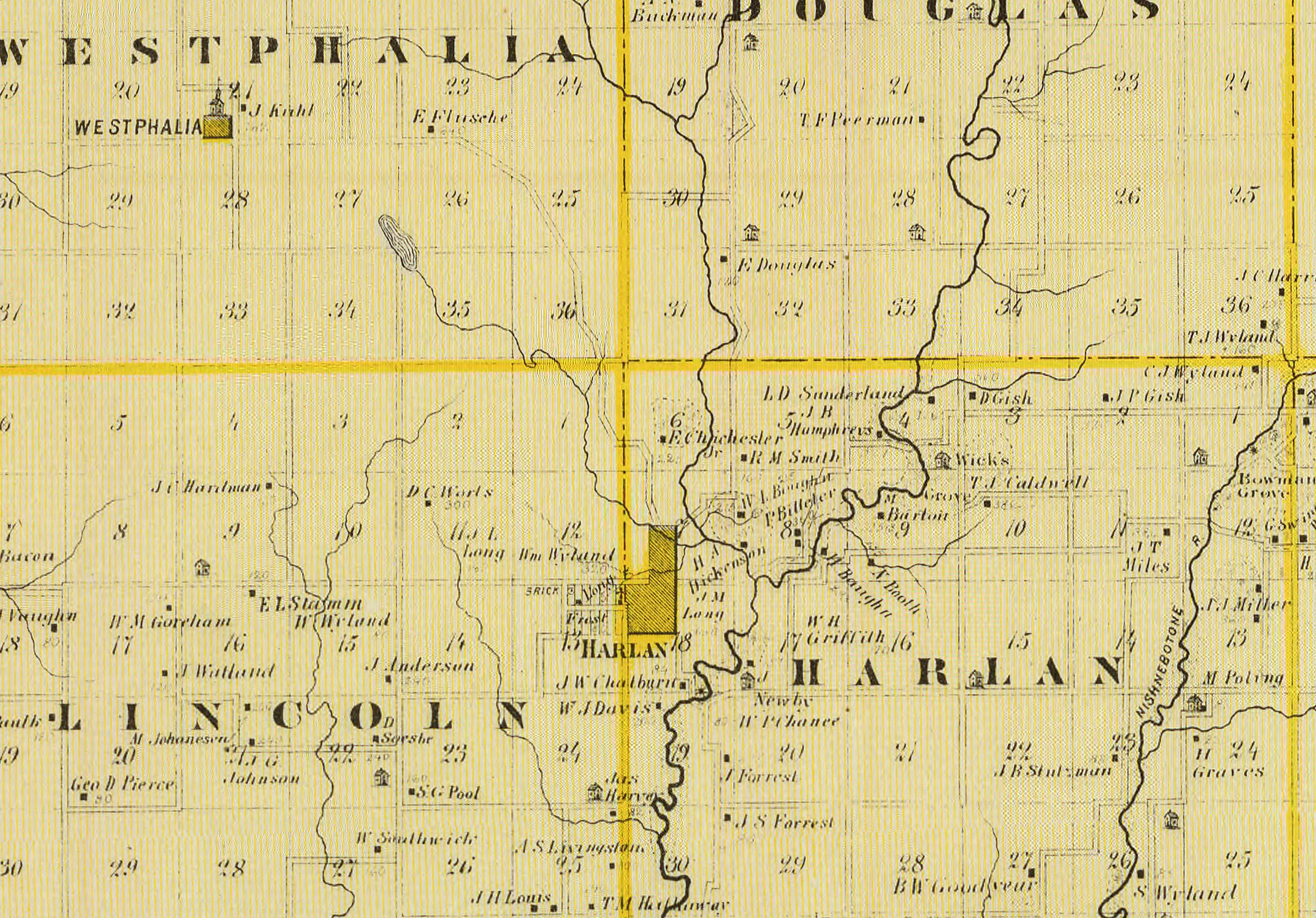 1875 Map of Shelby County Iowa - Etsy