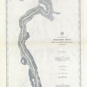 1897-Karte vom Mississippi River bis New Orleans