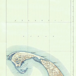 1889 - Topo Karte von Provinztown Massachusetts Cape Cod
