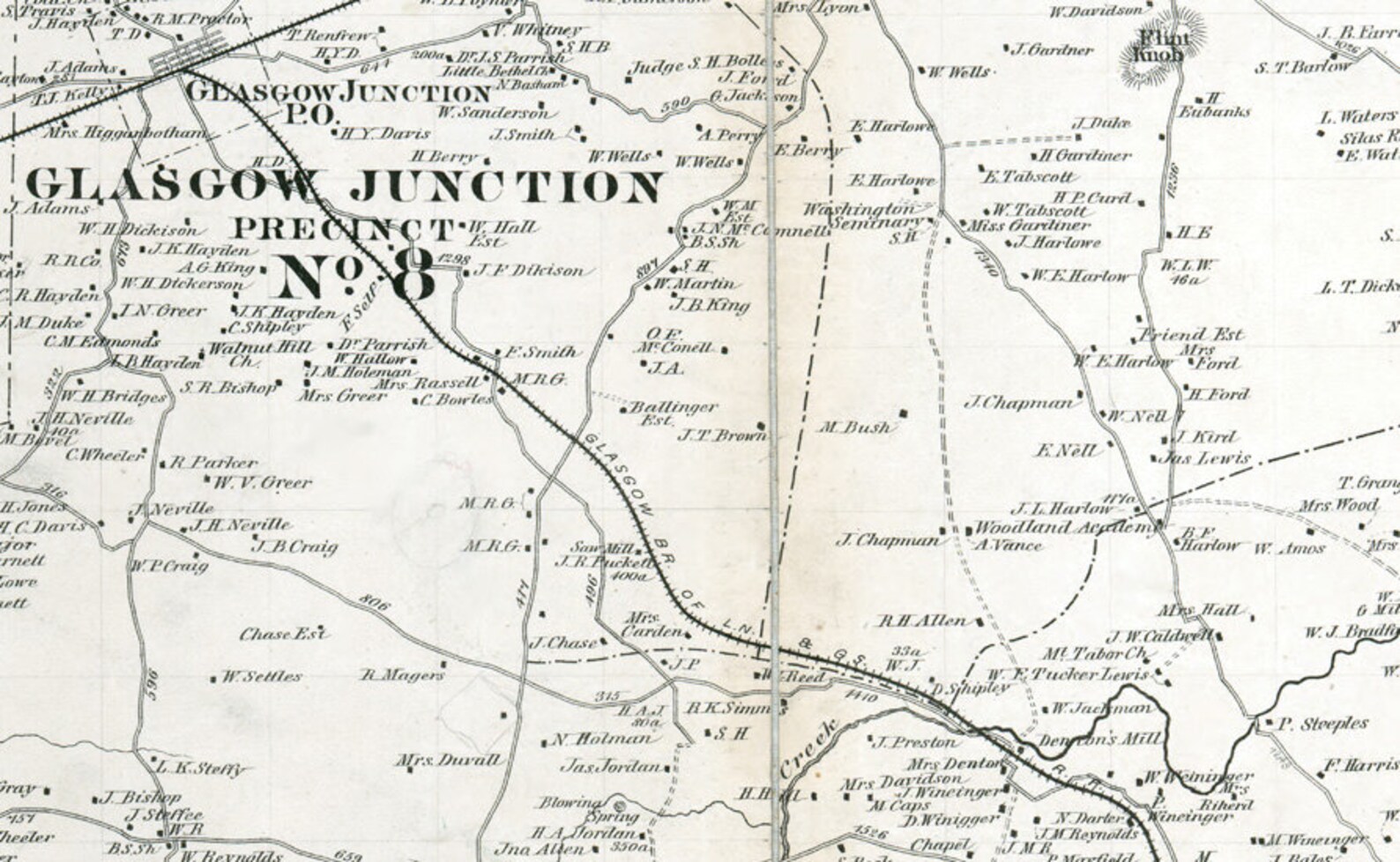 1879 Map of Barren County Kentucky Glasgow Etsy