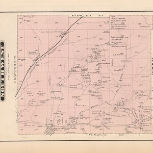 1878 Mapa del municipio del suroeste del condado de Warren, Pensilvania