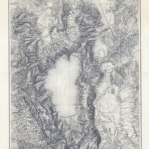 1881, carte du lac Tahoe au Nevada et en Californie