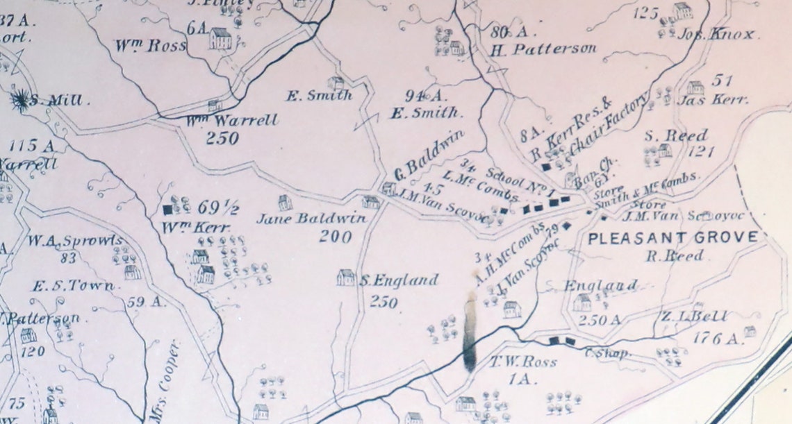 1876 Map of East Finley Township Washington County Etsy