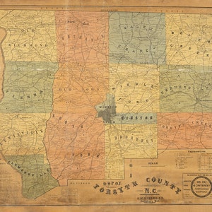 Carte du comté de Forsyth en Caroline du Nord, 1907