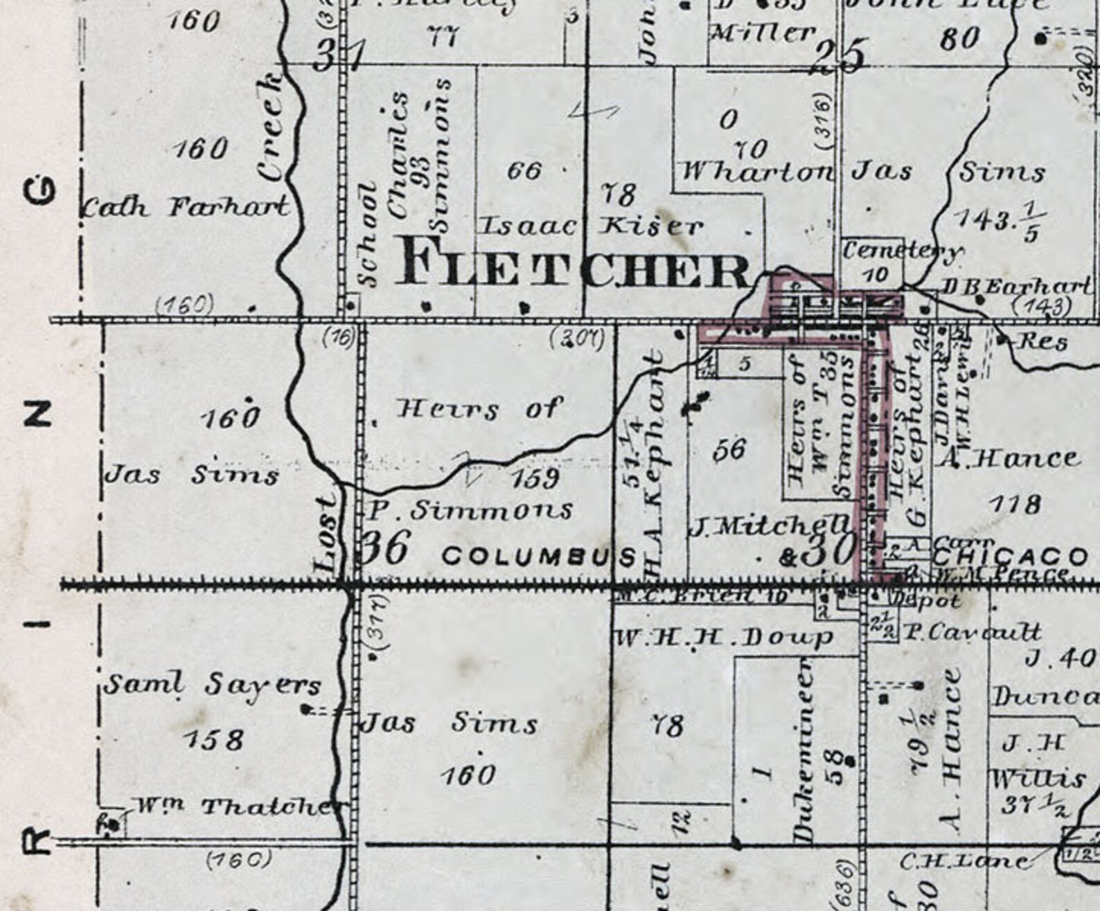 1871 Map of Brown Township Miami County Ohio Etsy