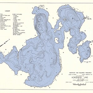 1941 Map of Horsehead Lake Mecosta County Michigan