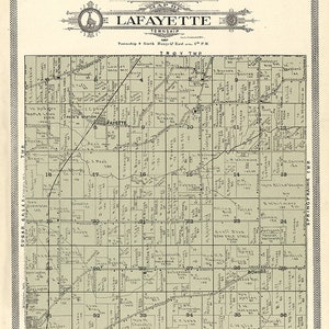 1907 Map of LaFayette Township Walworth County Wisconsin