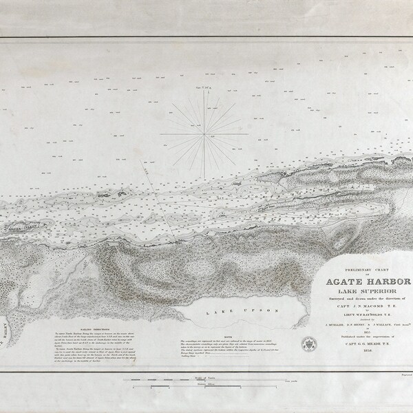 Nautical Chart of Lake Michigan Etsy