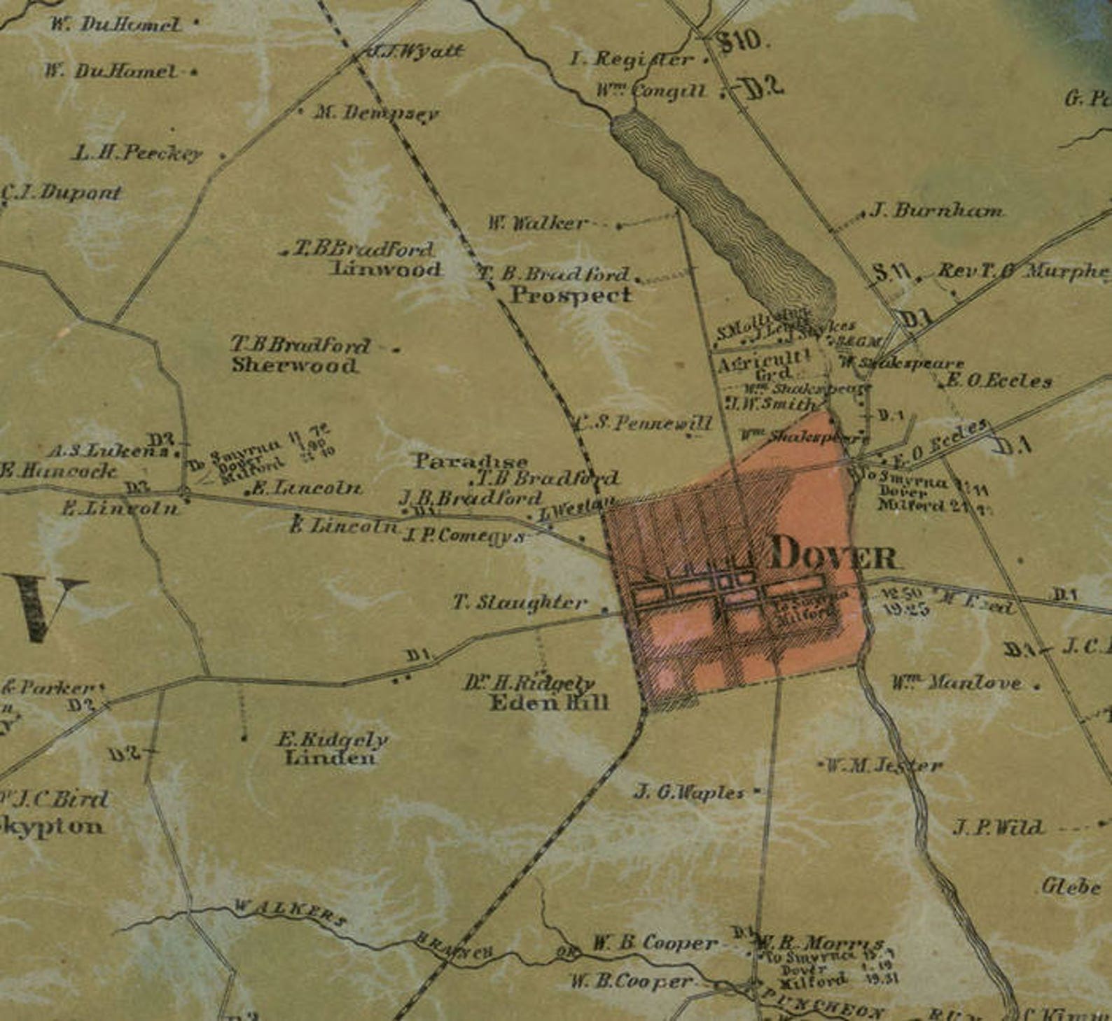 1859 Map of Kent County Delaware Dover Milford Etsy