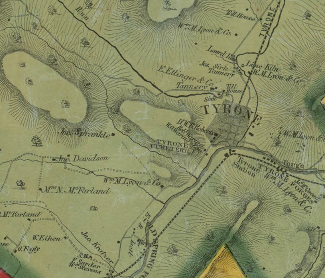 1859 Map of Blair County PA From Special Surveys Altoona Etsy