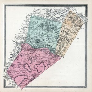 1862 Plan d'Amity Douglass et Union Township, comté de Berks, Pennsylvanie
