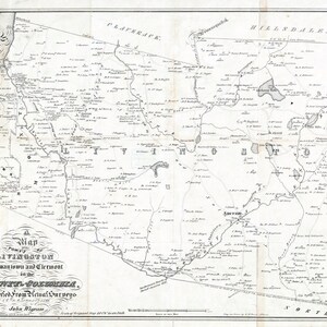 1850 Map of The Town of Livingston Germantown & Clearmont New York