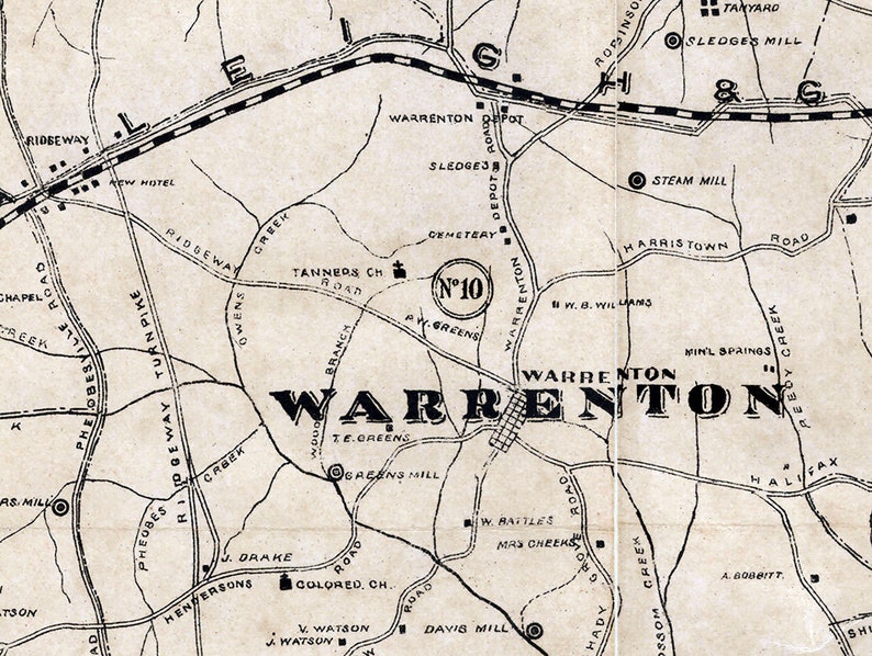 1874 Map of Warren County North Carolina Etsy