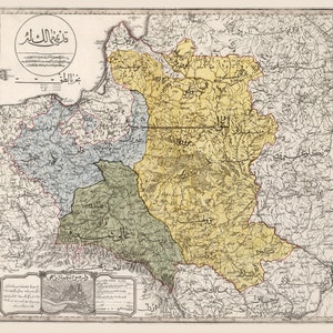 1804 Landkarte Litauen Polen und Preußen