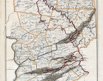 1887 Map of Lehigh Valley Railroad System Anthracite Coal Fields of Pa