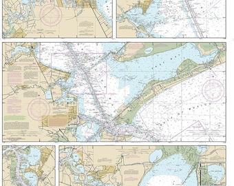 2016 Nautical Map of Galveston Bay Texas