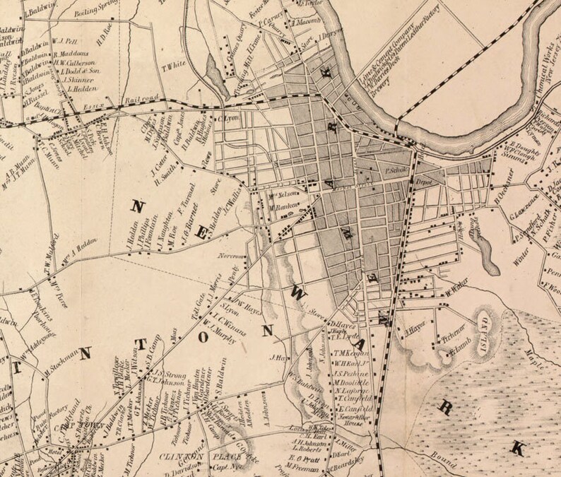 1850 Map of Essex County New Jersey Etsy