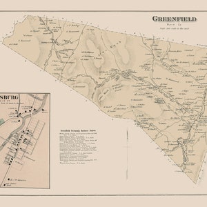 1873 Map of Greenfield Township Blair County Pennsylvania