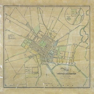 Carte de la ville de New Haven, Connecticut, 1830