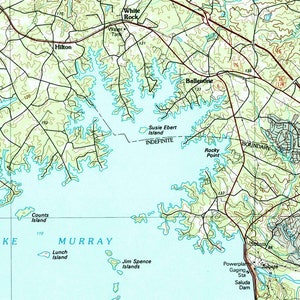 1986 Topo Map of Newberry South Carolina Quadrangle image 2