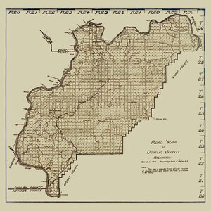 Carte du comté de Douglas, Washington, 1916