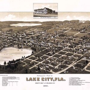 1885, Panorama-Karte von Lake City,stand instanden