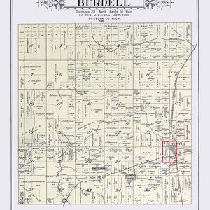 1900 Map of Burdell Township Osceola County Michigan