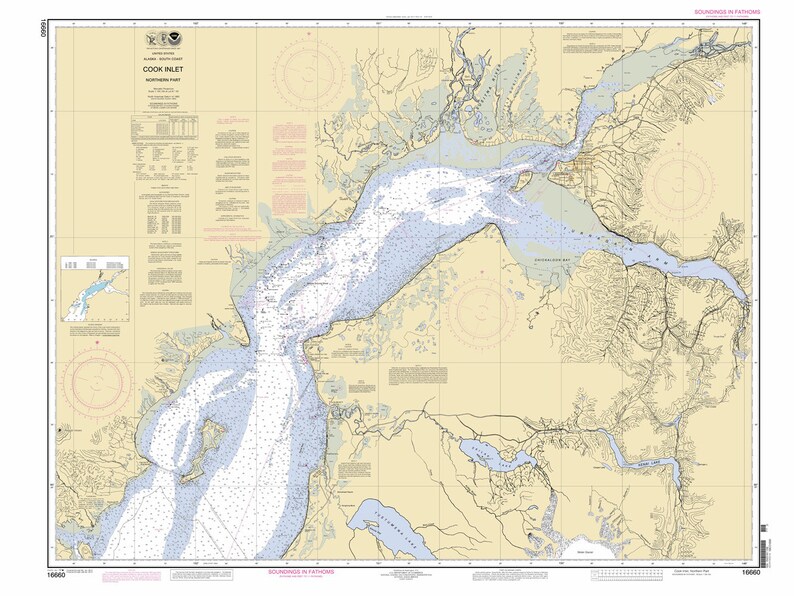 2012 Nautical Map of Cook Inlet Anchorage Alaska - Etsy