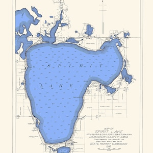 1916 Map of Spirit Lake Dickinson County Iowa