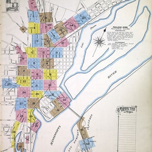 1891 Town Map of Dubuque Iowa