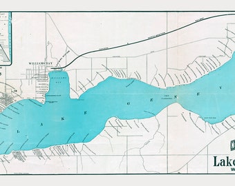 1906 Map of Lake Geneva Wisconsin